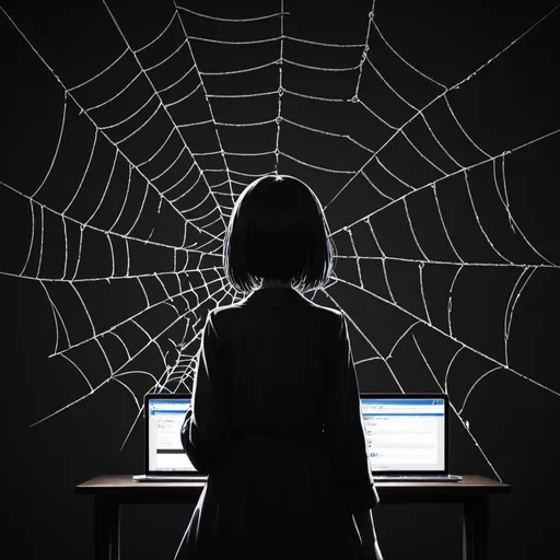 Prompt: Dark, web, anime, japan, internet