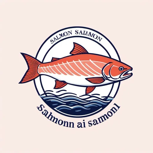 Prompt: a logo brand about salmon. name of company is Nothing but Salmon. about Salmon sashimi.