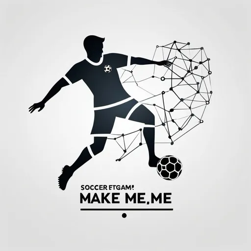 Prompt: Make me logo for soccer testing. Logo should contain silhouette of football player with ball, graphic chart. Backround is white. Behind player there is chart/graph of results. Player silhouette is shown as analysed.