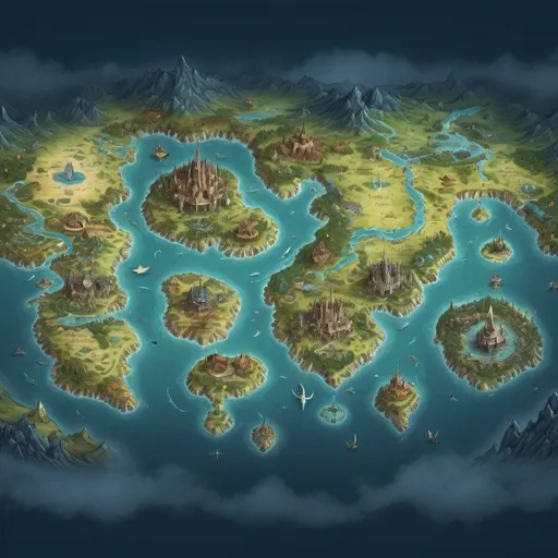 Prompt: A fantasy world map, high definition, bio organic,