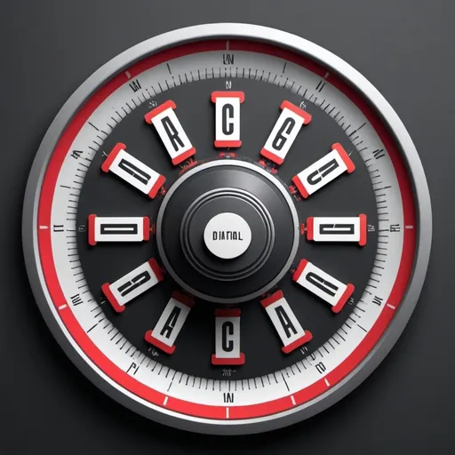 Prompt: create a dial with letters on it