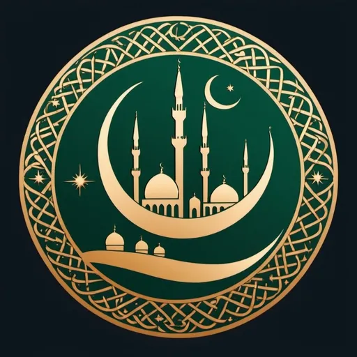 Prompt: Logo about the migration of the Prophet Muhammad
