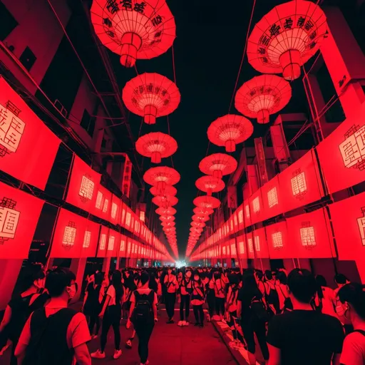 Prompt: Taiwanese red light festival.


