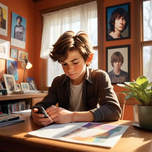 Prompt: Senza pensarci troppo, si iscrive mettendo nome, cognome, e una sua foto un ragazzzo di nome luca in manno un telefono 

. con la stessa faccia del foto precedente


