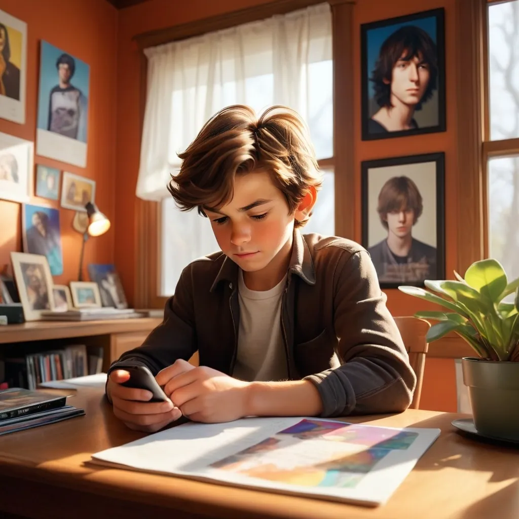Prompt: Senza pensarci troppo, si iscrive mettendo nome, cognome, e una sua foto un ragazzzo di nome luca in manno un telefono 

. con la stessa faccia del foto precedente


