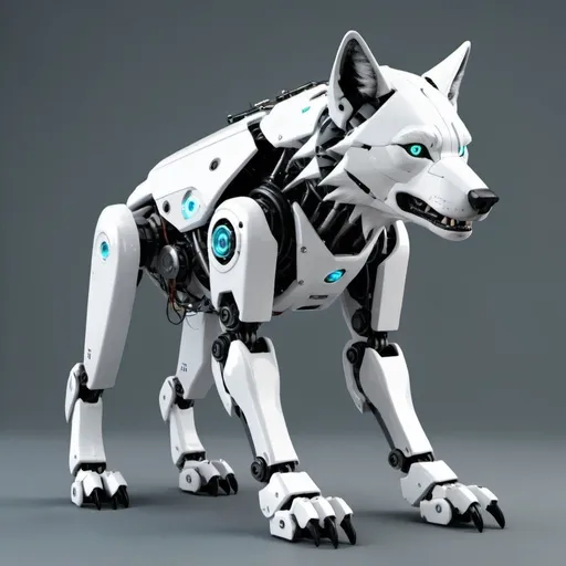 Prompt: a wolf robot hybrid
