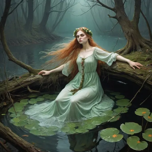 Prompt: A slavic mythology rusalka