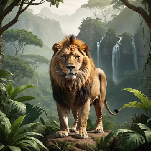 Prompt: king of the jungle landscape


