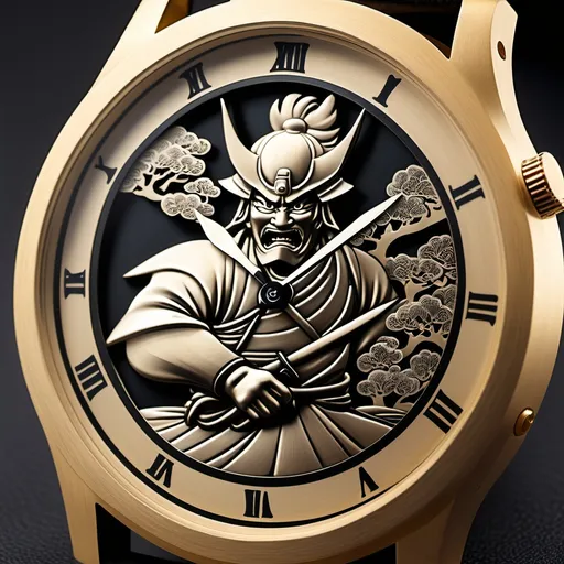 Prompt: eine oberfläche einer Armbanduhr entwerfen Ziffernblatt Japanische schriftzeichen
Moderners Disign , Samurai