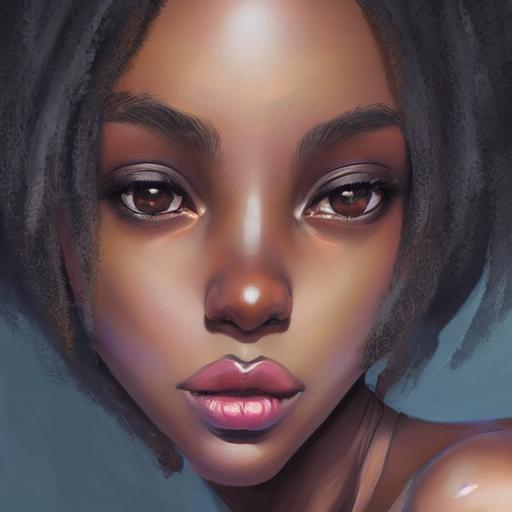 Closeup face portrait of a Black Woman, smooth soft... | OpenArt