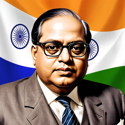 Prompt: craet an image for  text dr br ambedkar  
with 26 january republic day

