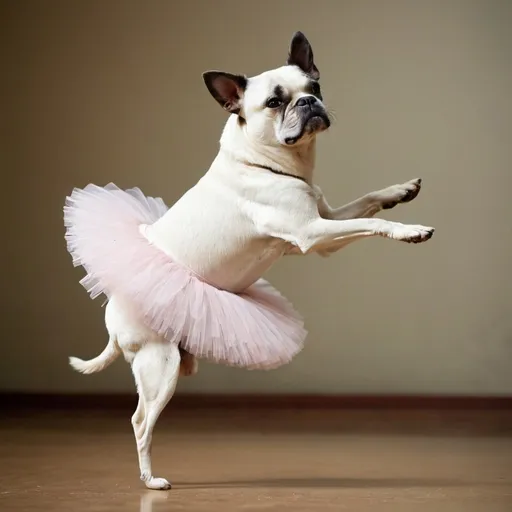 Prompt: A dog doin ballet