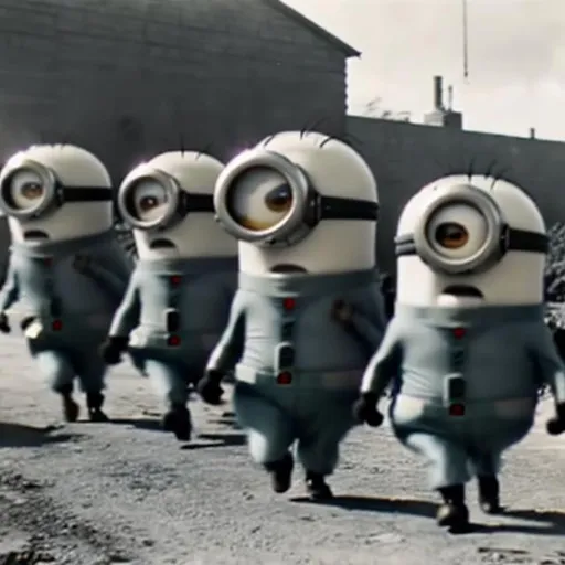 Prompt: WW2 footage of minions