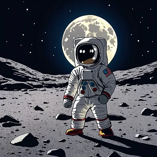 Prompt: Rocky qui s entraîne sur la lune