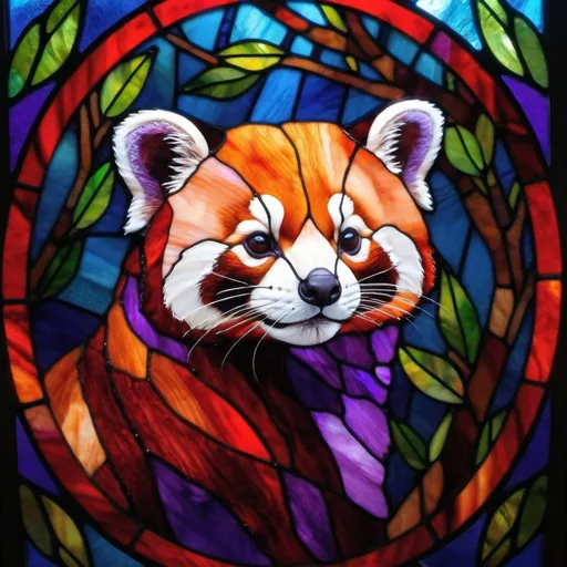 Prompt: red panda with purple background