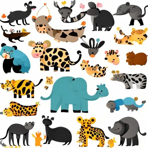 Prompt: make animal repeatable clipart
