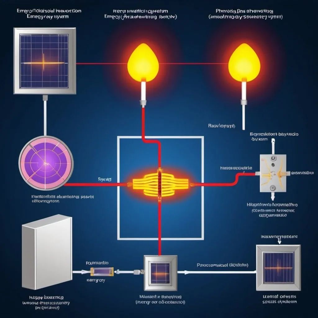 Prompt: Schematic illustration of energy harvesting system based on pyroelectric effect. refine it to make it simpler