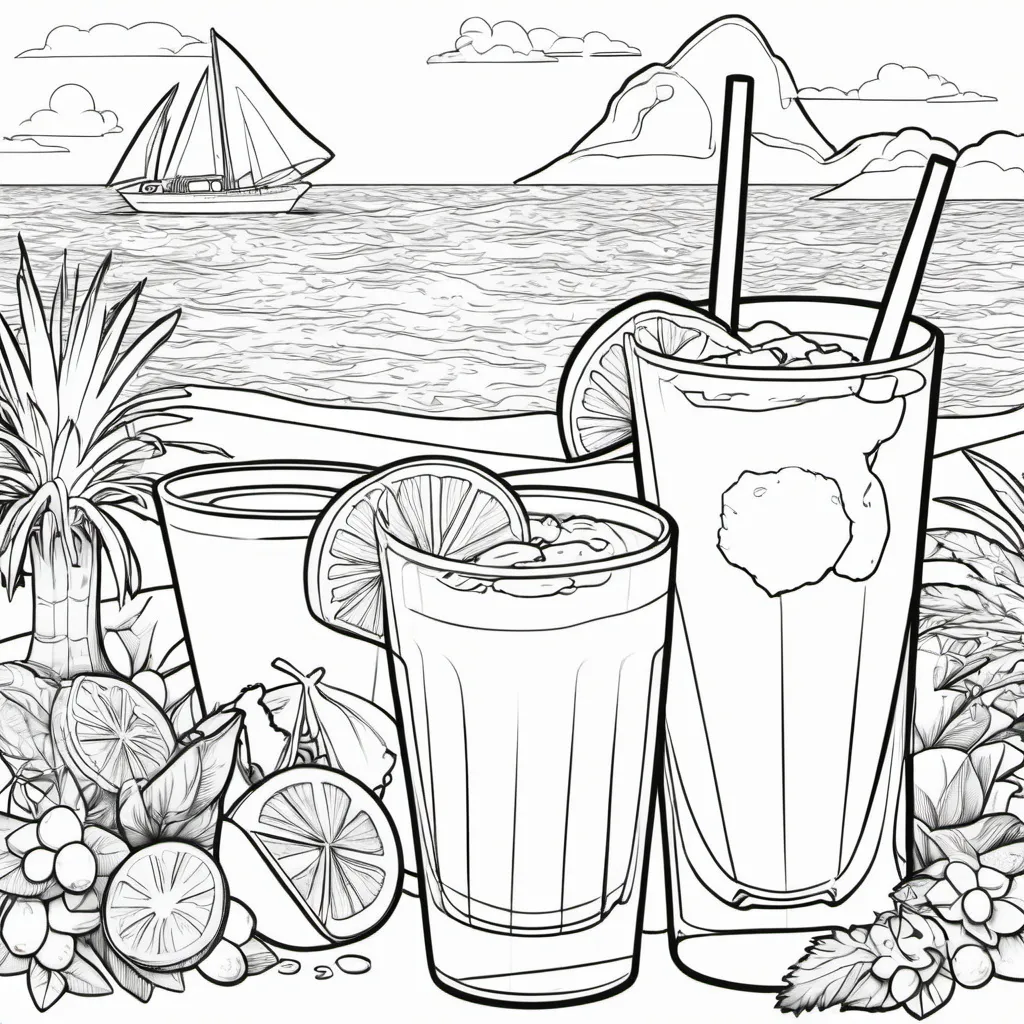 Prompt: create a coloring sheet, for Glee Drink of australia