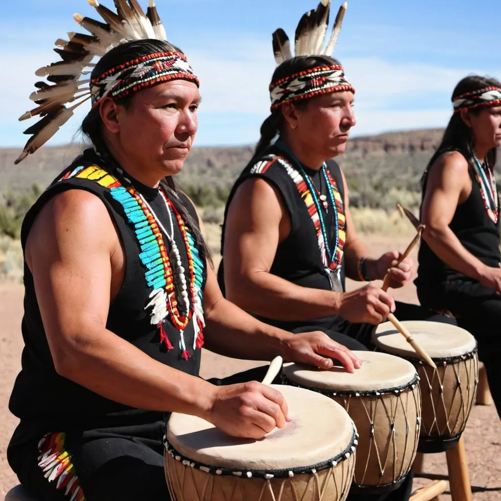 Prompt: native drummers image 