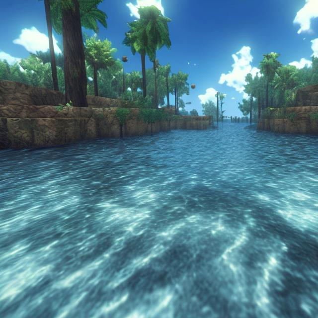 Prompt: 90s videogames water texture