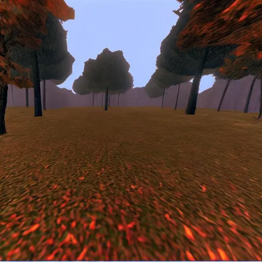 Prompt: 90s n64 games scary ambient graphics, trees, low poly graphics