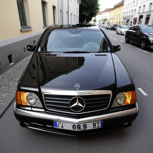 Prompt: Mercedes in schwarz 
