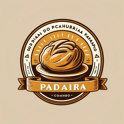 Prompt: Um logotipo acolhedor e rústico para uma padaria, incorporando elementos como pão artesanal, trigo e um forno. O design deve usar uma fonte caligráfica ou vintage que transmita tradição e qualidade. As cores quentes, como toneladas de dourado, marrom e creme, devem ser predominante, evocando a frescura e o aconchego dos produtos recém-assados. Um ícone simples, como uma baguete ou um croissant, pode ser integrado ao design, criando uma conexão instantânea com a paixão pela panificação