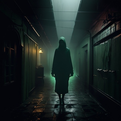 Prompt: (unseen thing lurking in the shadows), (pale green eyes glowing), dark and ominous atmosphere, eerie and unsettling, mysterious silhouette, soft ambient lighting, cool tone shadows, highly detailed texture in the background, an air of suspense and dread, fog creeping through the darkness, ultra-detailed, cinematic quality, evokes fear and curiosity.