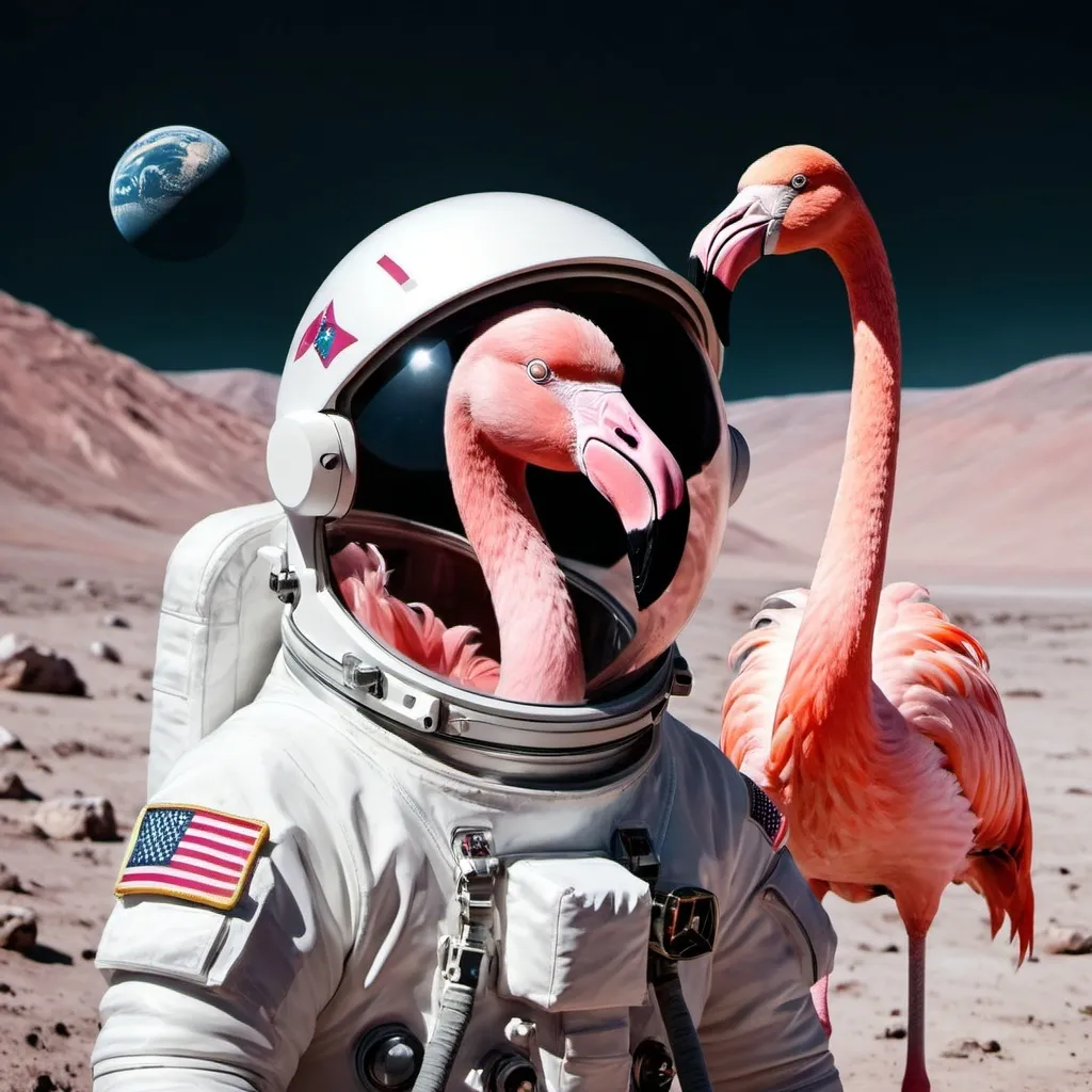 Prompt: flamingo astronaut
