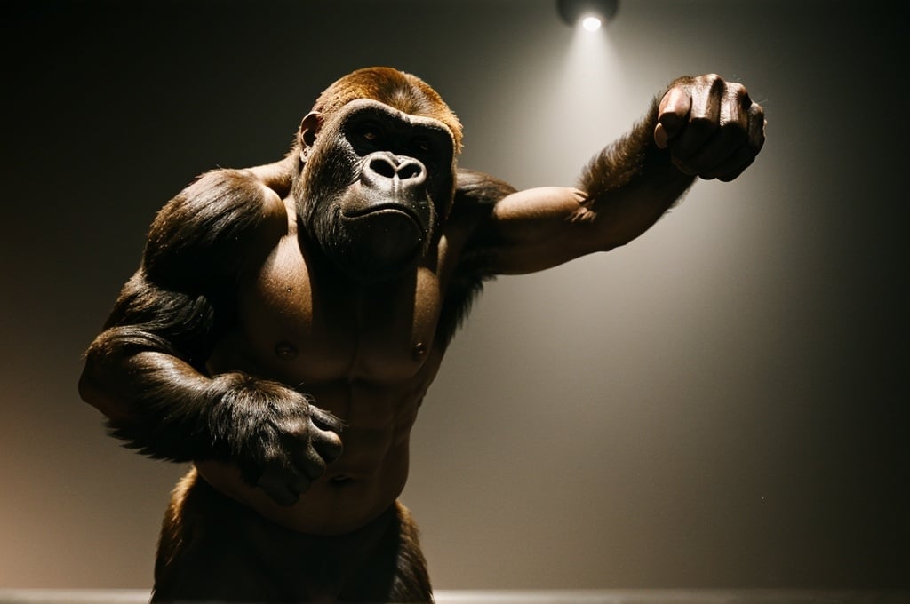 Prompt: fist pump gorilla