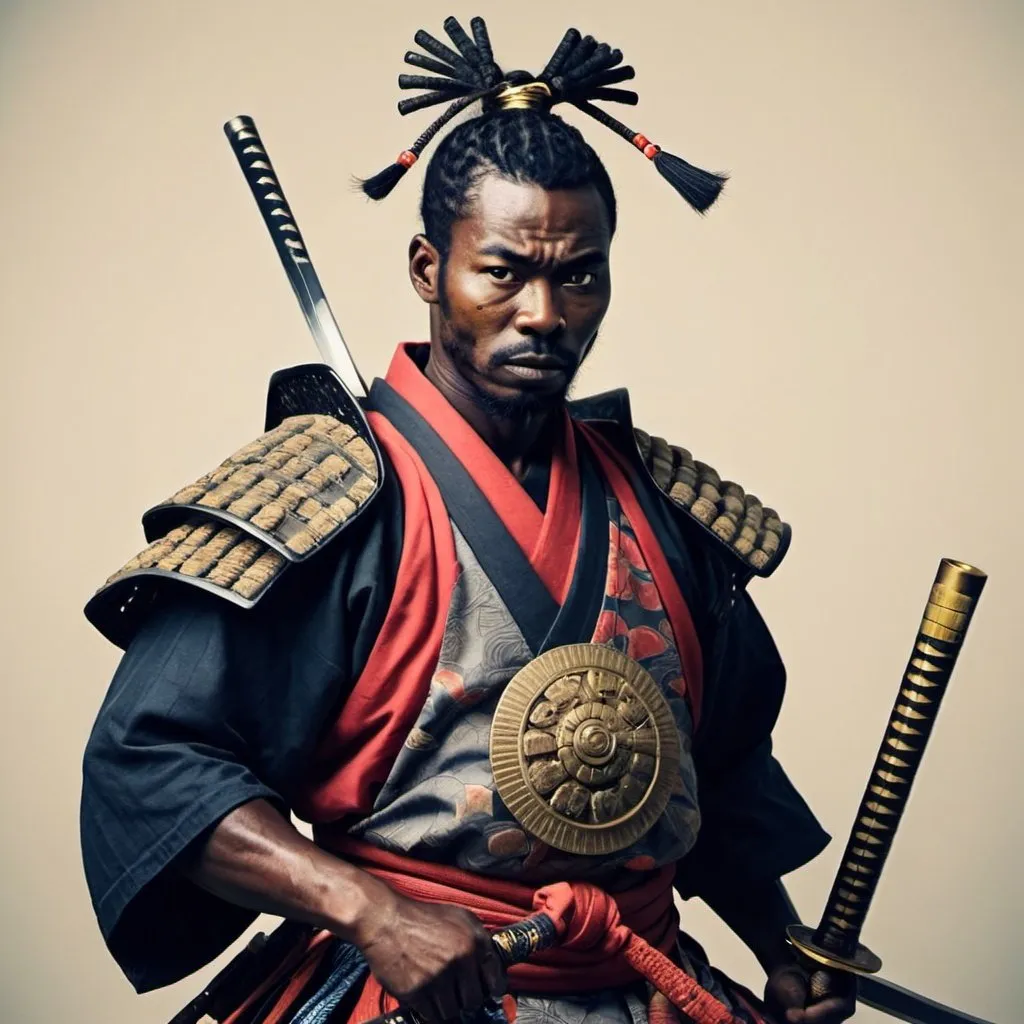 Prompt: African samurai