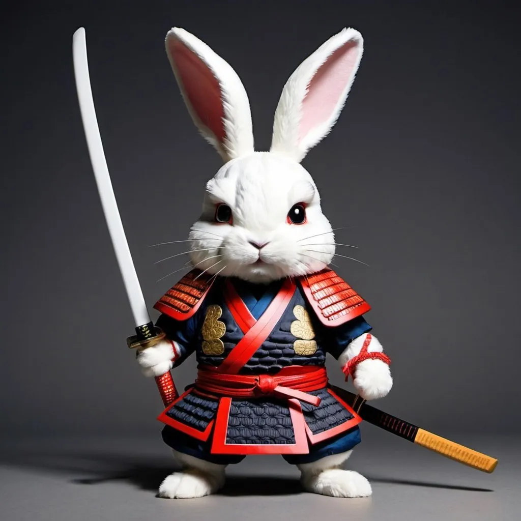 Prompt: a samurai bunny