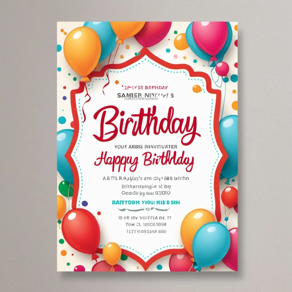 Prompt: Create a birthday invitation card