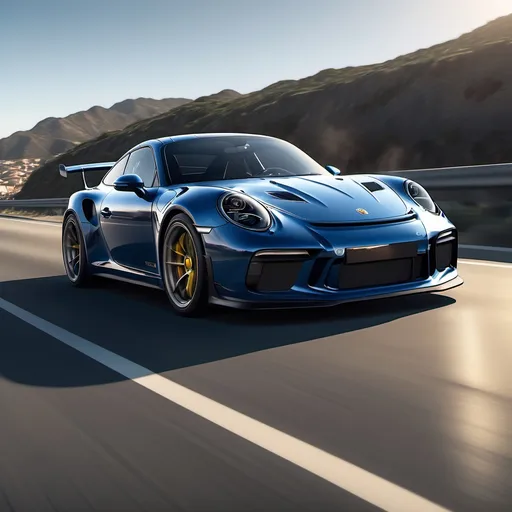 Prompt: Ultra-realistic cinematic scene: Sergio 'Kun' Agüero driving a midnight-blue Porsche 911 GT3 (2024 model) on a sunlit coastal highway. He leans slightly out of the driver's window, wearing a determined expression, his hair swept back by the wind. To his left, Dominic Toretto's matte-black Dodge Charger SRT Hellcat (with tinted windows) races parallel, emitting a faint engine growl. The cars are separated by sparks flying from the Porsche's wheels, with dramatic golden-hour lighting casting long shadows. Hyper-detailed reflections on both vehicles, dynamic motion blur in the background, and a panoramic view of ocean cliffs in the distance. Style: Photorealistic, 8K resolution, sharp focus, vivid colors, and a high-contrast action vibe reminiscent of 'Fast & Furious' movie posters