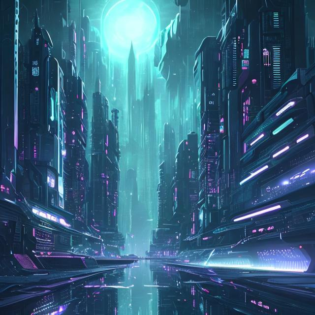 Prompt: 
dark futuristic city