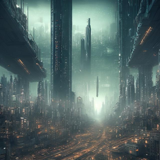 Prompt: dystopic city