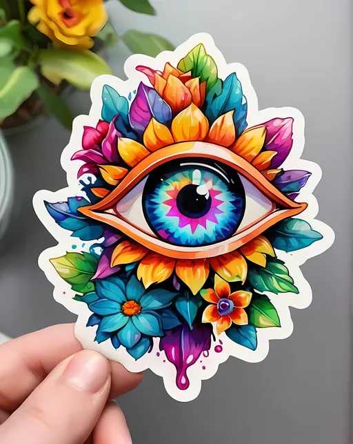Prompt: STICKER, SOLID background, SHARP FOCUS of A Detailed watercolor cute of third eye , is SOLID BACKGROUND< white background, Floral Splash, Rainbow Colors, Redbubble Sticker,Splash In Vibrant Colors, 3D Vector Art, Cute And Quirky, Adobe Illustrator, HandDrawn, Digital Painting, LowPoly, Soft Lighting, Bird'sEye View, Isometric Style, Retro Aesthetic, Focused On The Character, 4K Resolution,