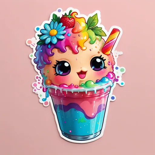 Prompt: STICKER, SOLID background, SHARP FOCUS of A Detailed Illustration of cute kawaii SPNGEBOB EATING A SLURPIE , Floral Splash, Rainbow Colors, Redbubble Sticker,Splash In Vibrant Colors, 3D Vector Art, Cute And Quirky, Adobe Illustrator, HandDrawn, Digital Painting, LowPoly, Soft Lighting, Bird'sEye View, Isometric Style, Retro Aesthetic, Focused On The Character, 4K Resolution,