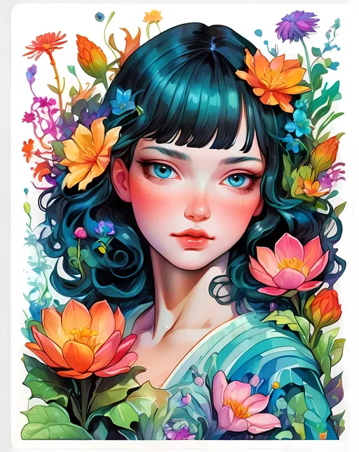 Prompt: STICKER, SOLID background, SHARP FOCUS of A Detailed watercolor of kawaii Paper craft style plants and flowers, fairy tale, ernst haeckel maria sibylla merian. tristan eaton, victo ngai, artgerm, rhads, ross draws, kaethe butcher, hajime sorayama, greg tocchini, virgil finlay, sci-fi, colors, neon lights. digital painting, pixiv, by ilya kuvshinov, neon lights, 3d, perspective
 SOLID BACKGROUND< white background, Floral Splash, Rainbow Colors, Redbubble Sticker,Splash In Vibrant Colors, 3D Vector Art, Cute And Quirky, Adobe Illustrator, HandDrawn, Digital Painting, LowPoly, Soft Lighting, Bird'sEye View, Isometric Style, Retro Aesthetic, Focused On The Character, 4K Resolution,