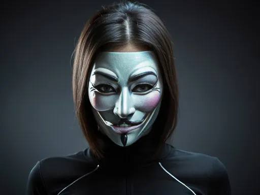 Prompt: Cyber woman With anonymous mask 