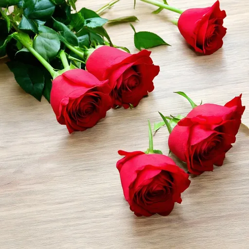 Prompt: red roses on the table