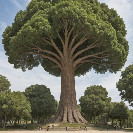 Prompt: "Imagine and transform the world's largest tree in the Cubist style of Pablo Picasso."