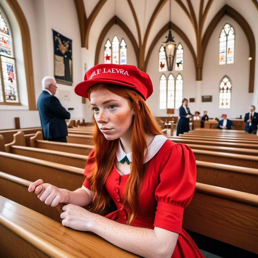 Prompt: <mymodel>  wearing red   Make America Great again Campaign  cap