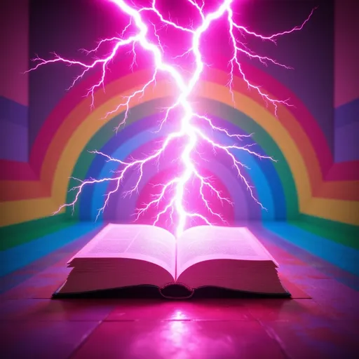 Prompt: decrotive book flashing lightning 