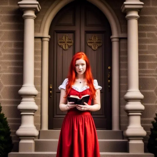 Prompt: <mymodel>  passing out hymnals' at church entrance