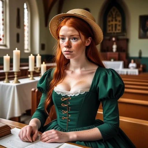 Prompt: <mymodel>  earing a green dress and hat