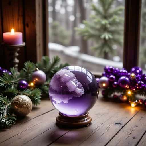 Prompt: Crystal Ball at the end of a rainbow rainy outside