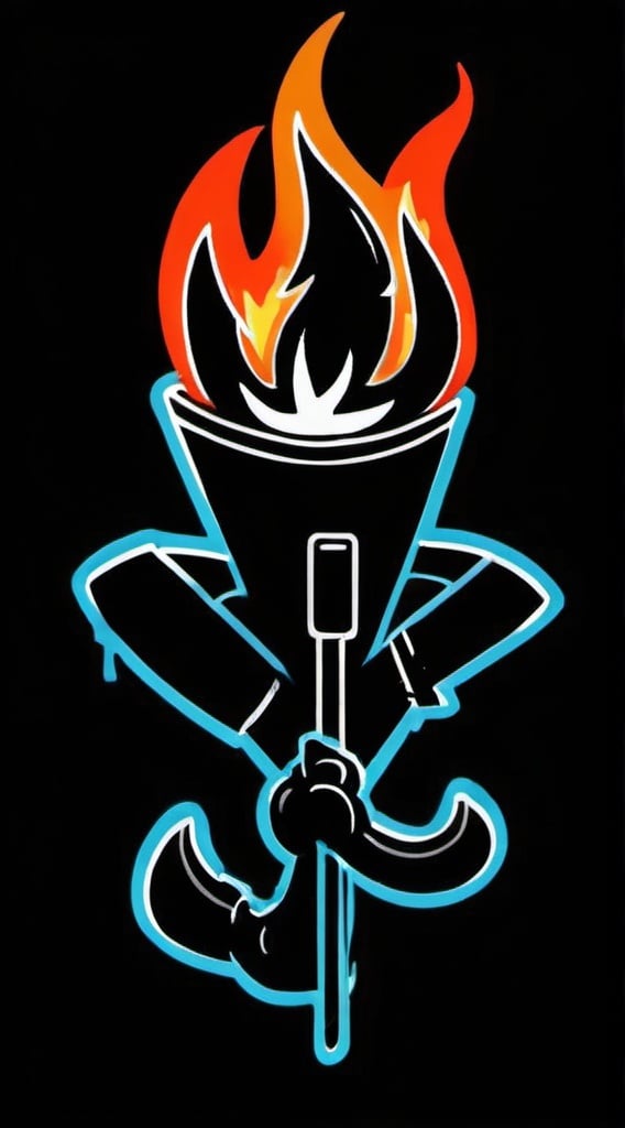 Prompt: Redraw image without the text UMP from the middle, increment the flames to have more and make it orange and red. Make it more of a grafitti style
