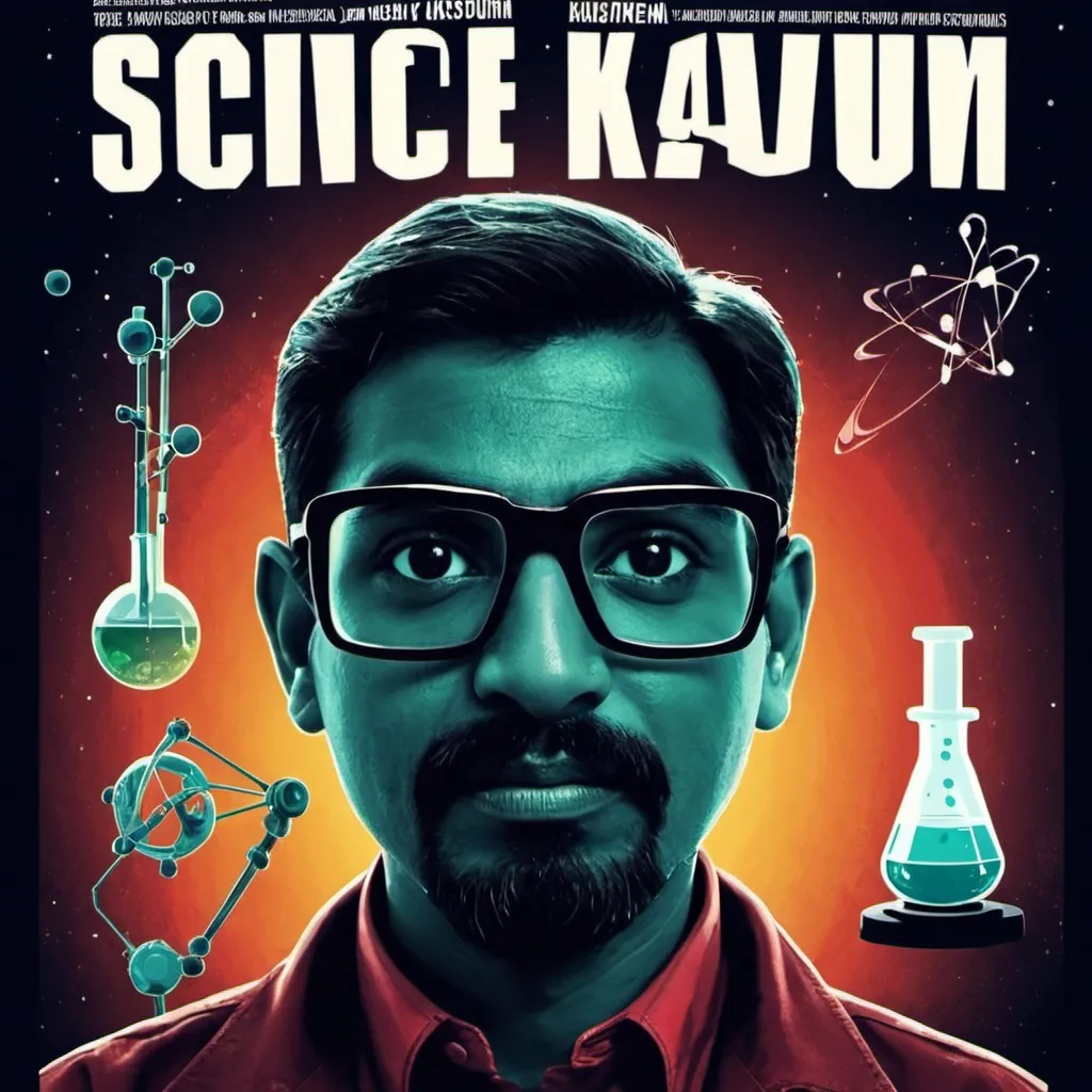 Prompt: Make a film poster for " Science kavvum"