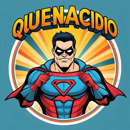 Prompt: logo with the words "quien acido" in the style of a super heroes comic
